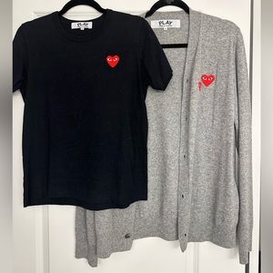 Comme des Garçons PLAY Cardigan and T-Shirt